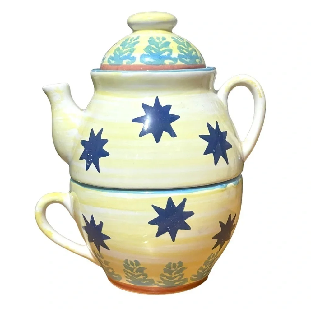 Smith & Hawken Personal Teapot Hand Painted